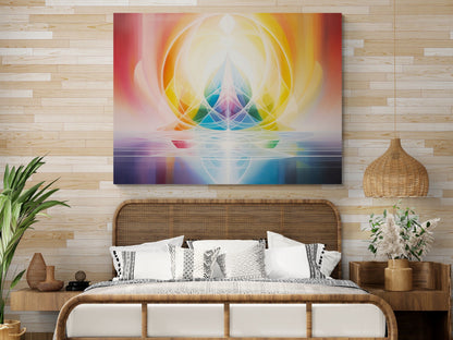 Prism of Tranquility Canvas Print - Abstract Meditation Art, Colorful Geometric Wall Art, Spiritual Energy Healing Decor David Belfax - 05