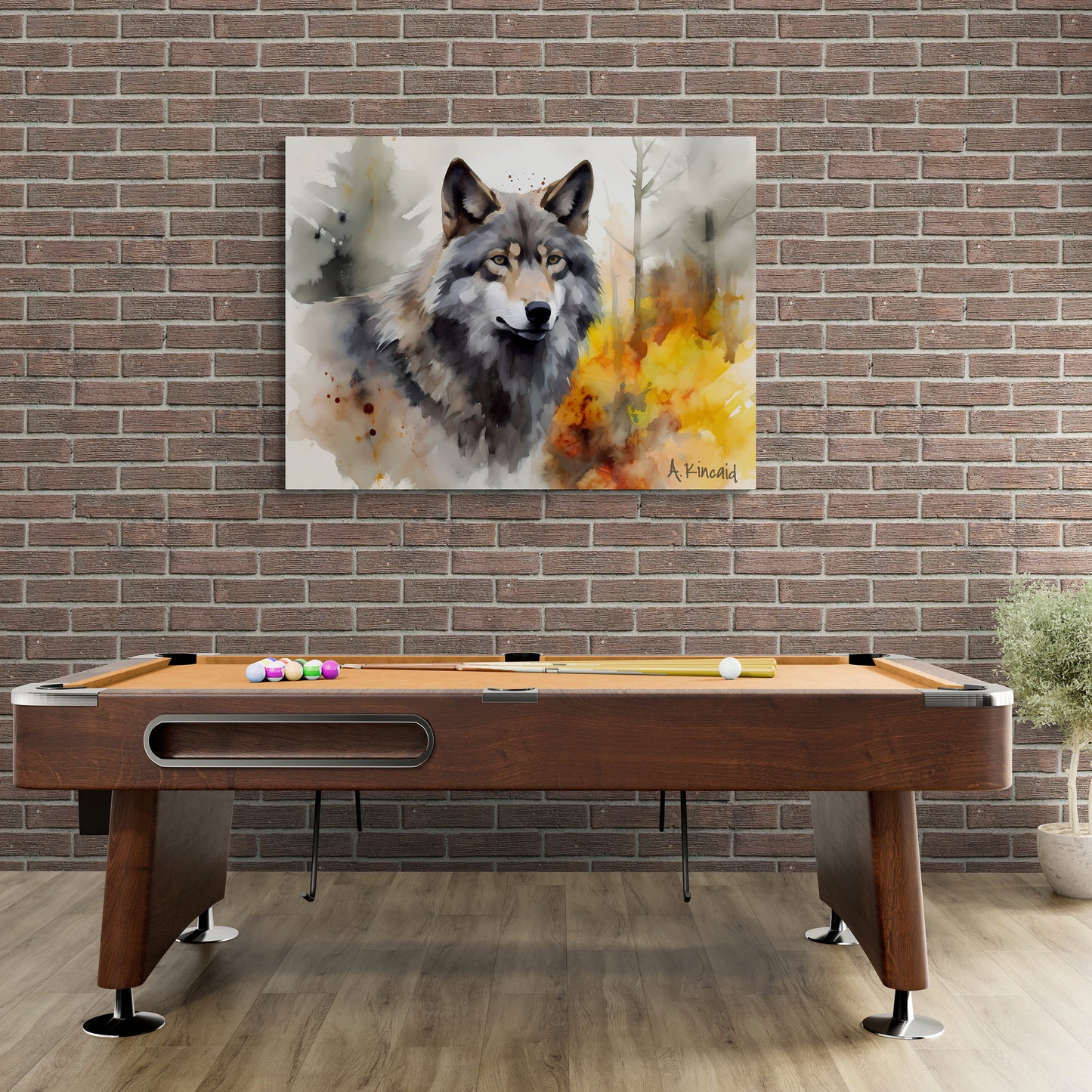Wolf Portrait | Canvas Print | Wildlife Art | Cabin Art | Forest Art | Archer Kincaid