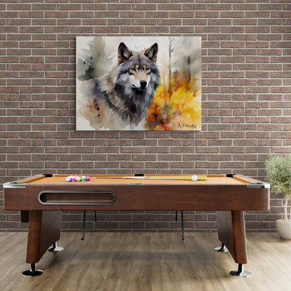Wolf Portrait | Canvas Print | Wildlife Art | Cabin Art | Forest Art | Archer Kincaid