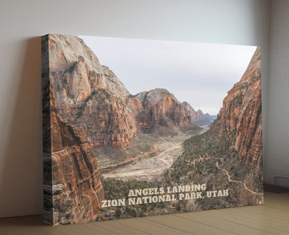 Angels Landing Photo Canvas – Zion National Park Photography | Utah Travel Gift | Zion Canyon | Landscape Wall Art | Nature Prints Wall Art