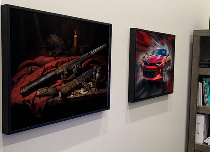 Pirate Weapons Canvas Art, Flintlock Pistol Dagger Print, Vintage Nautical Wall Decor, Gothic Maritime Painting, Antique Arms Artwork Decor