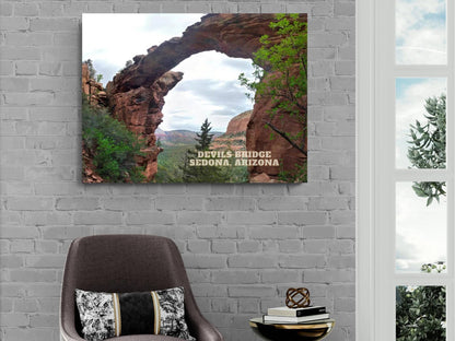 Devils Bridge in Sedona, Arizona on Canvas, Arizona Wall Art, Travel Gift, Framed Canvas Print, Sedona Poster Print, Sedona Wall Decor USA