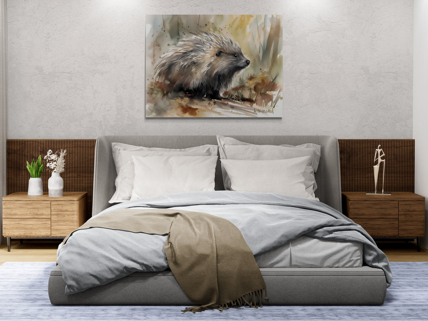 Porcupine | Canvas Print | Wildlife Art | Cabin Art | Forest Art | Archer Kincaid