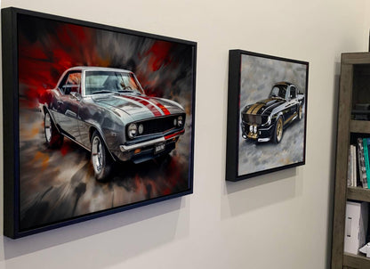 1967 Ford Mustang Shelby GT500 Classic Car Canvas Print | Vintage Auto Wall Art Decor | Retro Muscle Pony Car | Car Lovers Poster Gift
