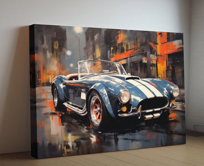 1966 Shelby Cobra 427 Car Canvas Print | Vintage Auto Wall Art Decor | Retro Muscle Car | Car Lovers Poster Gift