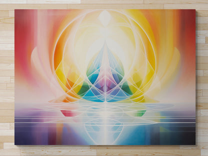 Prism of Tranquility Canvas Print - Abstract Meditation Art, Colorful Geometric Wall Art, Spiritual Energy Healing Decor David Belfax - 05