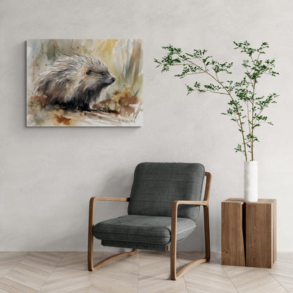 Porcupine | Canvas Print | Wildlife Art | Cabin Art | Forest Art | Archer Kincaid