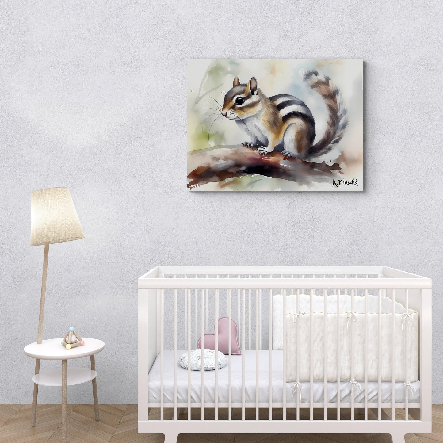 Chipmunk | Canvas Print | Wildlife Art | Cabin Art | Forest Art | Archer Kincaid