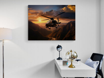 Apache Helicopter Canvas Print | Guardian of the Sky | Military Art | Cool Solider Artwork Wall Decor - 03