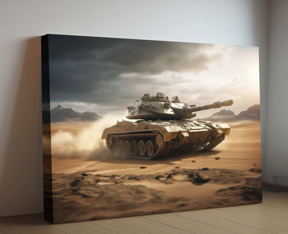 AbramsX Tank Canvas Print | Military Art | Cool Office Wall Decor | Mancave Art
