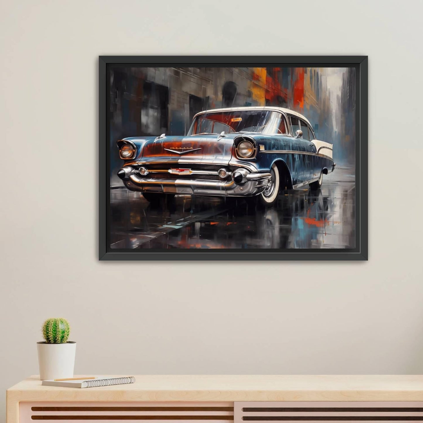 1957 Chevrolet Bel-Air Canvas Print | Vintage Classic Car Wall Art | Retro Automotive Decor | Collector's Edition | Chevy Car Poster