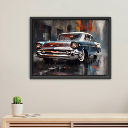 1957 Chevrolet Bel-Air Canvas Print | Vintage Classic Car Wall Art | Retro Automotive Decor | Collector's Edition | Chevy Car Poster