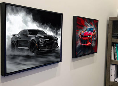 2025 Chevrolet Camaro Z/28 Black Canvas Print | Auto Wall Art Decor | Modern Muscle Car | Car Lovers Poster Gift | Garage Office