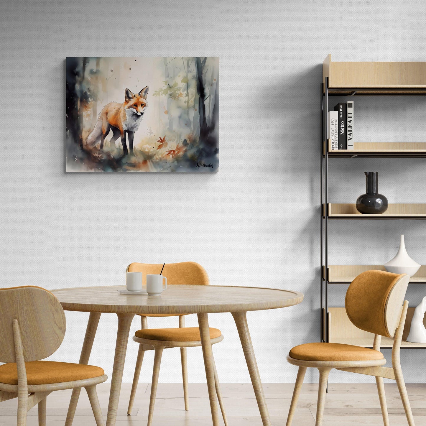 Fox in Forest | Canvas Print | Wildlife Art | Cabin Art | Forest Art | Archer Kincaid | foxes watercolor