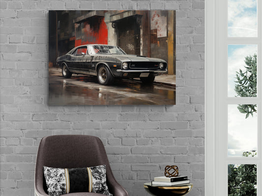 1968 AMC Javelin Print | Vintage Auto Wall Art Decor | Retro Muscle Car | Car Lovers Poster Gift