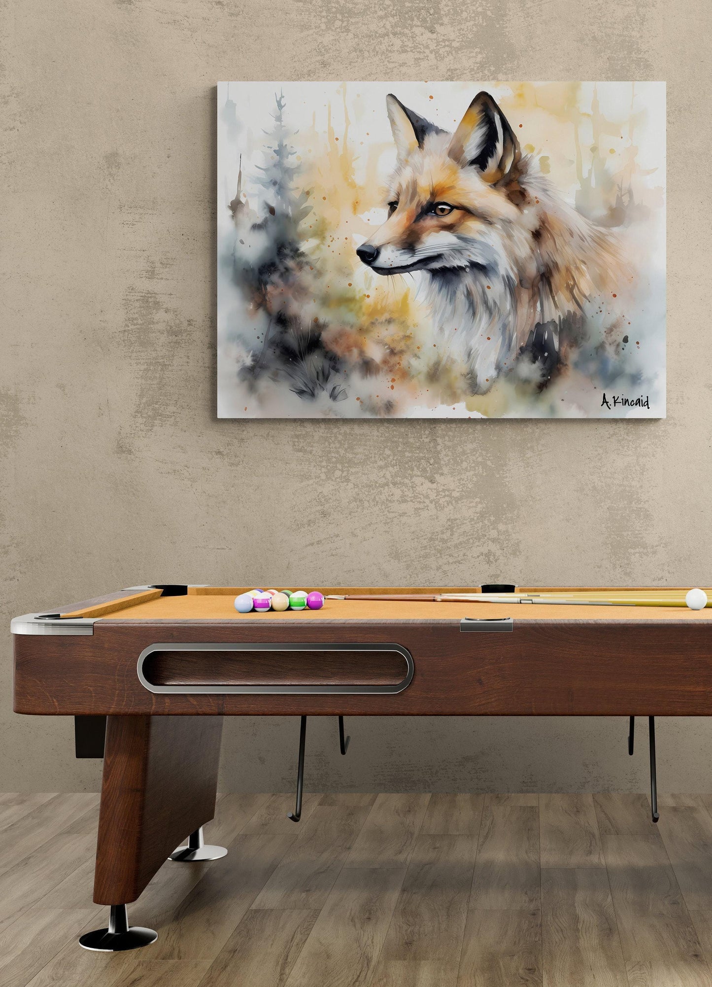 Fox Portrait | Canvas Print | Wildlife Art | Cabin Art | Forest Art | Archer Kincaid