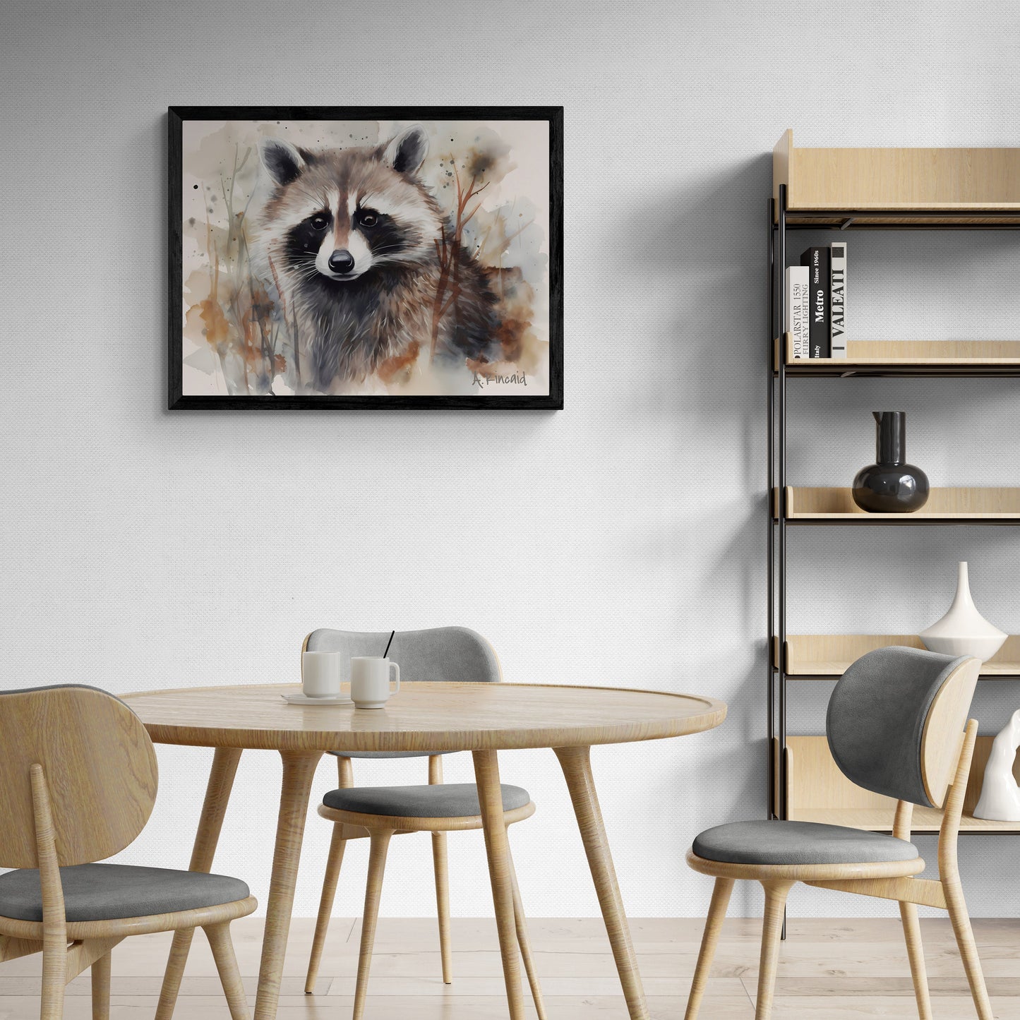 Racoon | Canvas Print | Wildlife Art | Cabin Art | Forest Art | Archer Kincaid | watercolor artful art