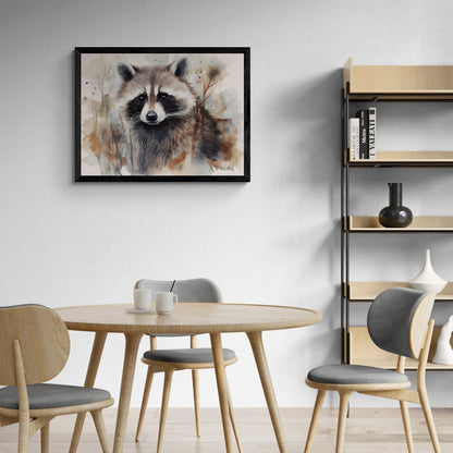 Racoon | Canvas Print | Wildlife Art | Cabin Art | Forest Art | Archer Kincaid | watercolor artful art