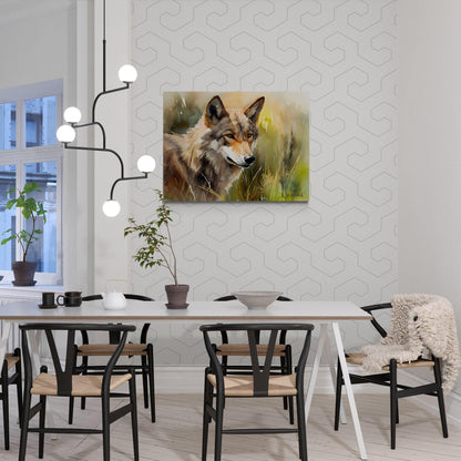 Wolf In Grass #2 | Canvas Print | Wildlife Art | Cabin Art | Forest Art | Archer Kincaid