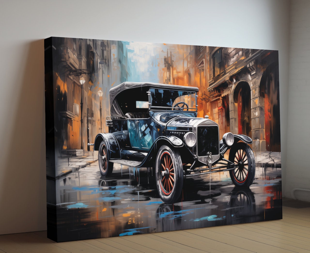 1923 Ford Model T Canvas Art Print, Classic Car Collector Decor, Retro Automotive Wall Art, Unique Gift Car Enthusiast, Home Office Vintage