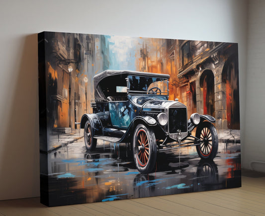 1923 Ford Model T Canvas Art Print, Classic Car Collector Decor, Retro Automotive Wall Art, Unique Gift Car Enthusiast, Home Office Vintage