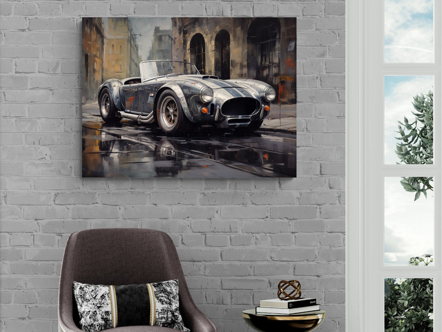 1967 AC Cobra Car Canvas Print | Vintage Auto Wall Art Decor | Retro Muscle Car | Car Lovers Poster Gift