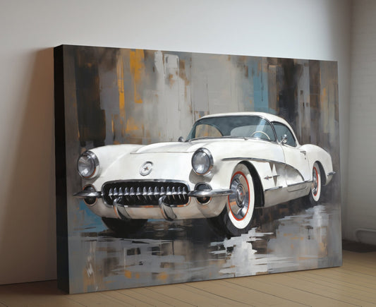 1953 Chevrolet Corvette Canvas Art Print - Vintage Classic Car Wall Decor - Automotive Collector's Item - First Corvette Year | Garage Art