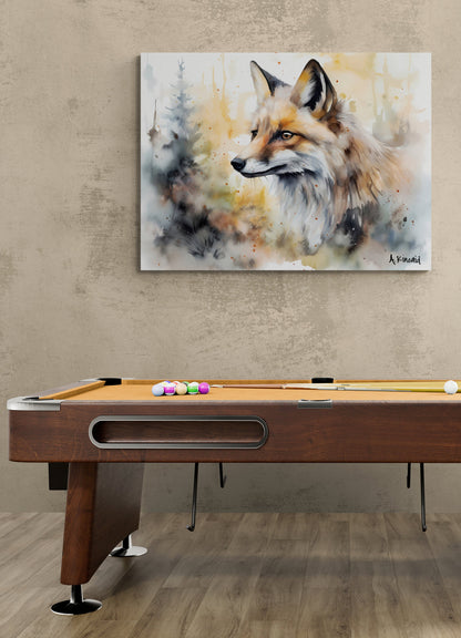 Fox Portrait | Canvas Print | Wildlife Art | Cabin Art | Forest Art | Archer Kincaid