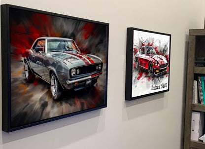 1973 Datsun 240Z Red Canvas Print | Vintage Auto Wall Art Decor | Retro Sports Car | Car Lovers Poster Gift