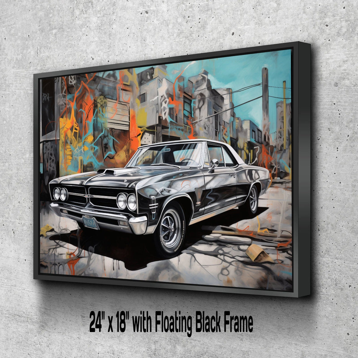 1964 Pontiac GTO Classic Car Canvas Print | Vintage Auto Wall Art Decor | Retro Muscle Car | Car Lovers Poster Gift