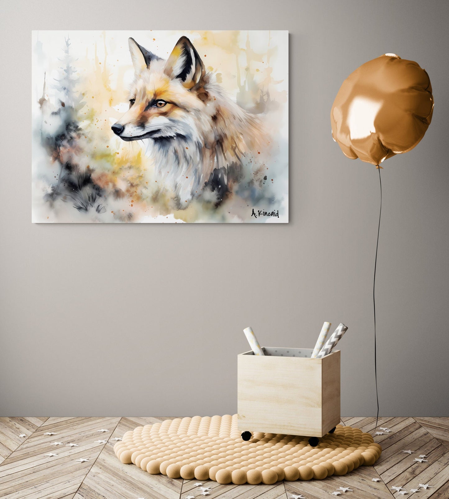 Fox Portrait | Canvas Print | Wildlife Art | Cabin Art | Forest Art | Archer Kincaid
