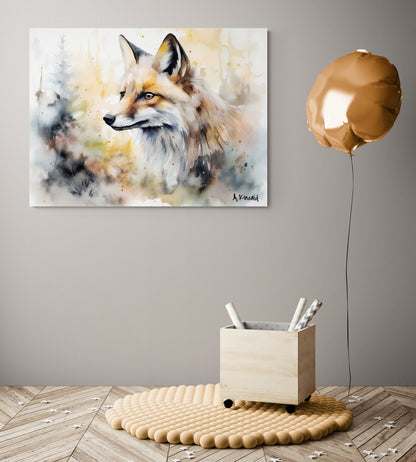 Fox Portrait | Canvas Print | Wildlife Art | Cabin Art | Forest Art | Archer Kincaid