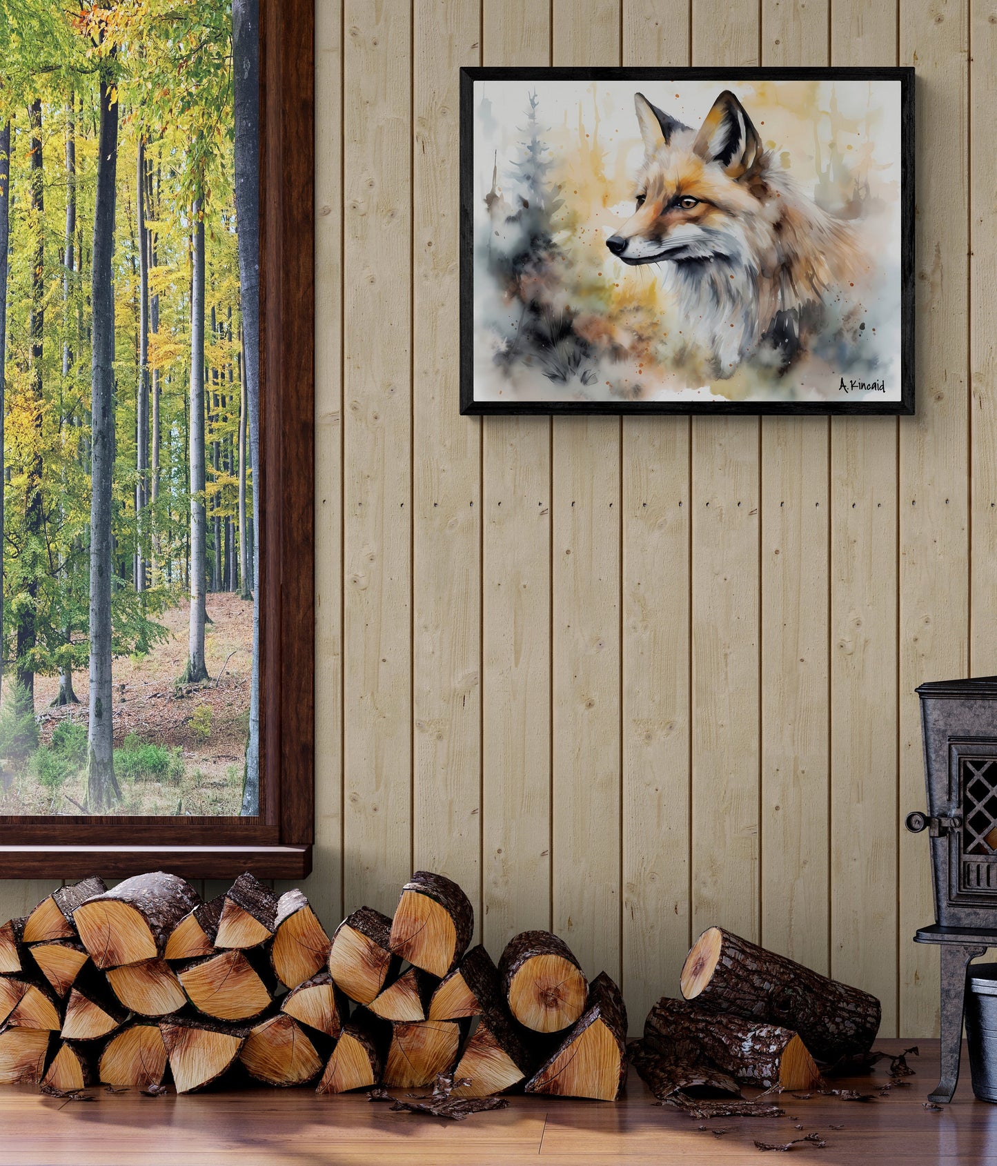 Fox Portrait | Canvas Print | Wildlife Art | Cabin Art | Forest Art | Archer Kincaid