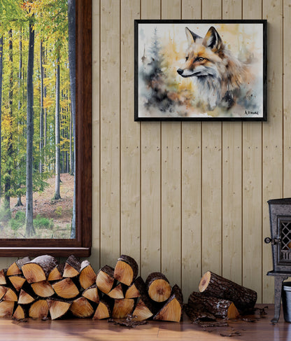 Fox Portrait | Canvas Print | Wildlife Art | Cabin Art | Forest Art | Archer Kincaid