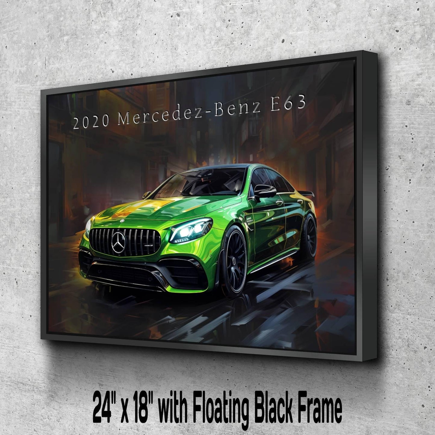 2020 Mercedes-Benz E63 Canvas Print | Green Sports Car Auto Wall Art Decor | New Sportscar | Car Lovers Poster Gift | AMG