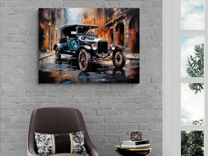 1923 Ford Model T Canvas Art Print, Classic Car Collector Decor, Retro Automotive Wall Art, Unique Gift Car Enthusiast, Home Office Vintage
