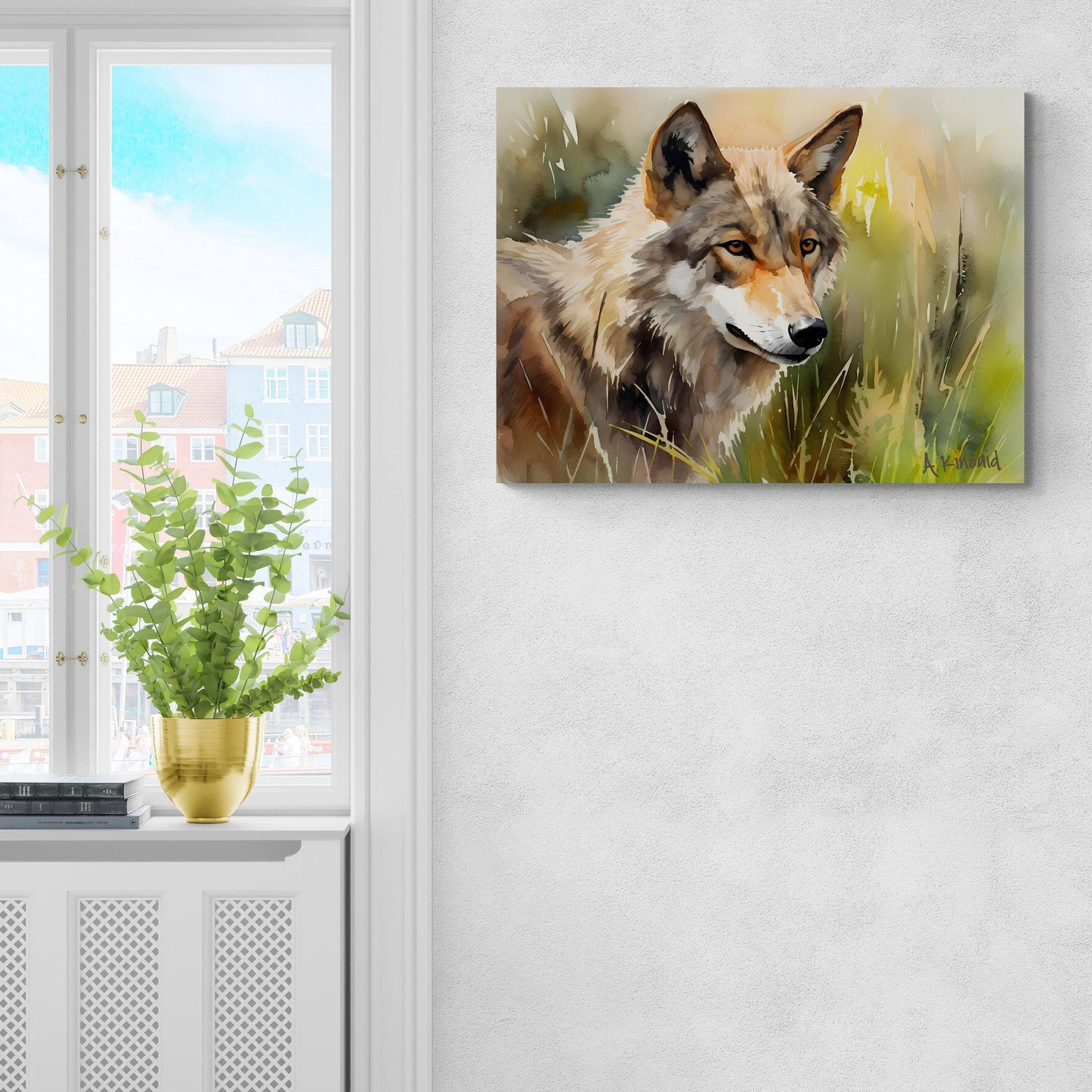 Wolf In Grass #2 | Canvas Print | Wildlife Art | Cabin Art | Forest Art | Archer Kincaid