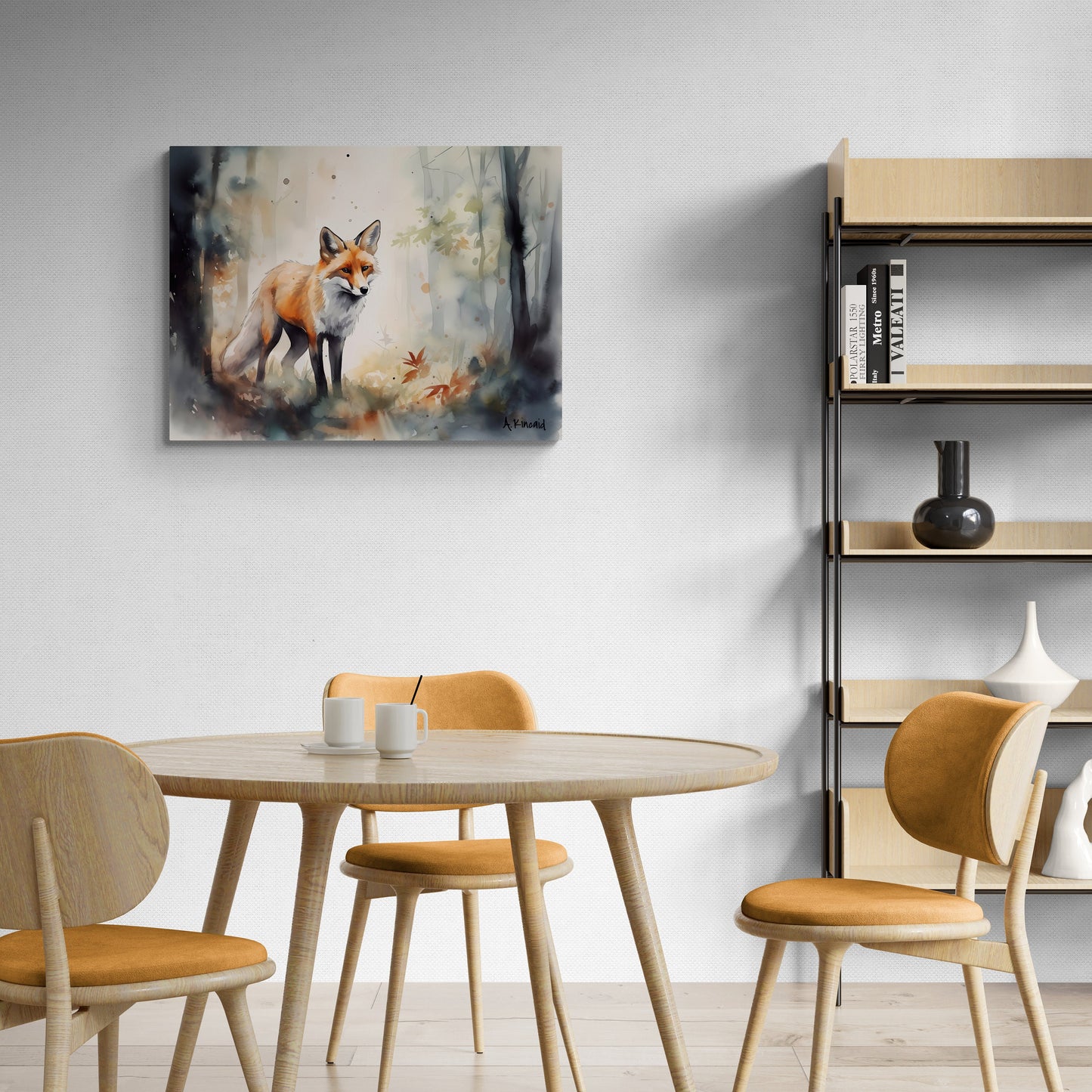 Fox in Forest | Canvas Print | Wildlife Art | Cabin Art | Forest Art | Archer Kincaid | foxes watercolor