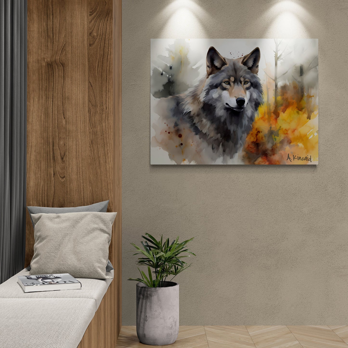 Wolf Portrait | Canvas Print | Wildlife Art | Cabin Art | Forest Art | Archer Kincaid