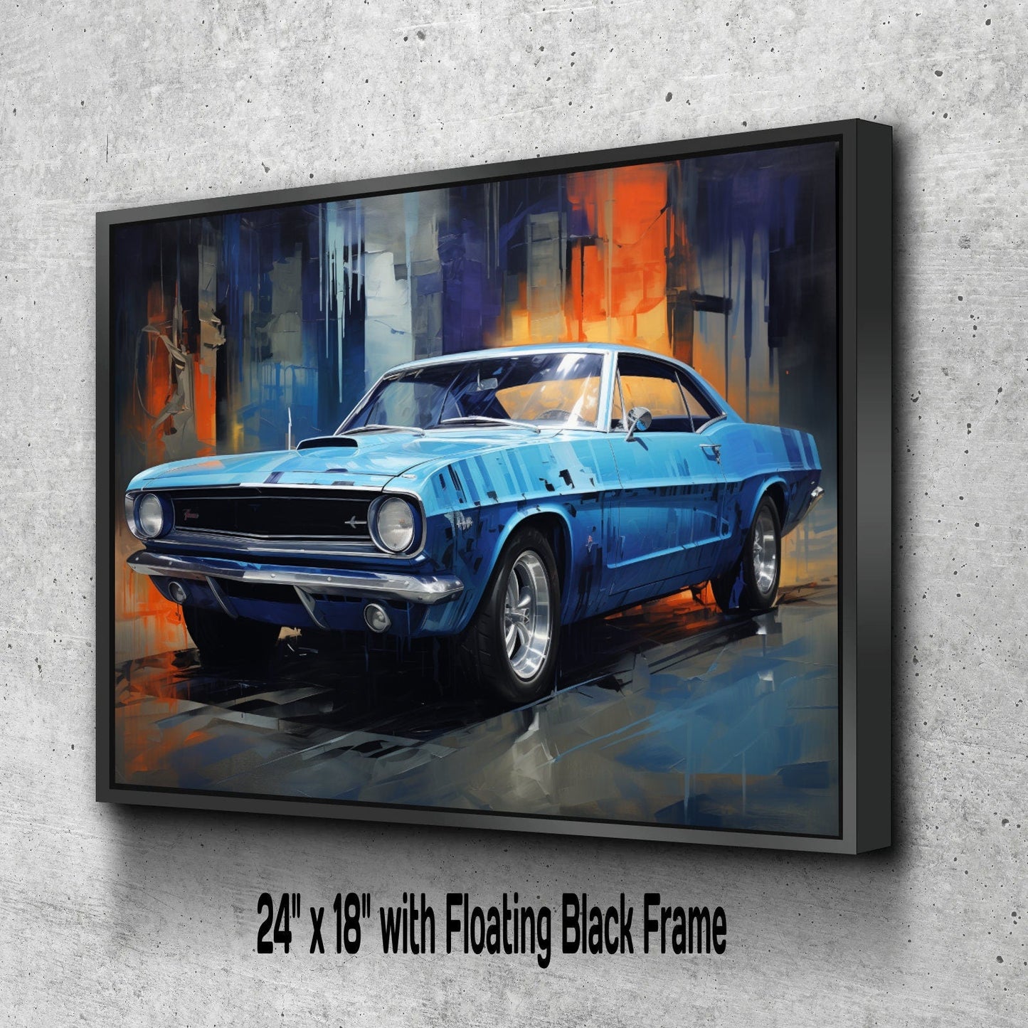 1966 Plymouth Barracuda Car Canvas Print | Vintage Auto Wall Art Decor | Retro Muscle Car | Car Lovers Poster Gift
