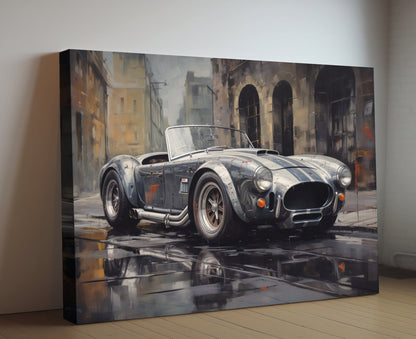 1967 AC Cobra Car Canvas Print | Vintage Auto Wall Art Decor | Retro Muscle Car | Car Lovers Poster Gift
