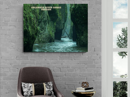 Columbia River Gorge, Oregon - Landscape Photography on Canvas | Travel Gift | Cliff Wall Art | Oregon Poster Print