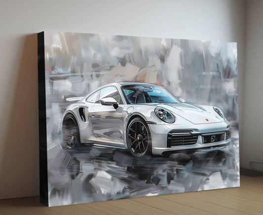 2025 Porsche 911 Turbo S Sports Car Canvas Print | Modern Auto Wall Art Decor | Car Enthusiast Poster Gift | Legendary Supercar