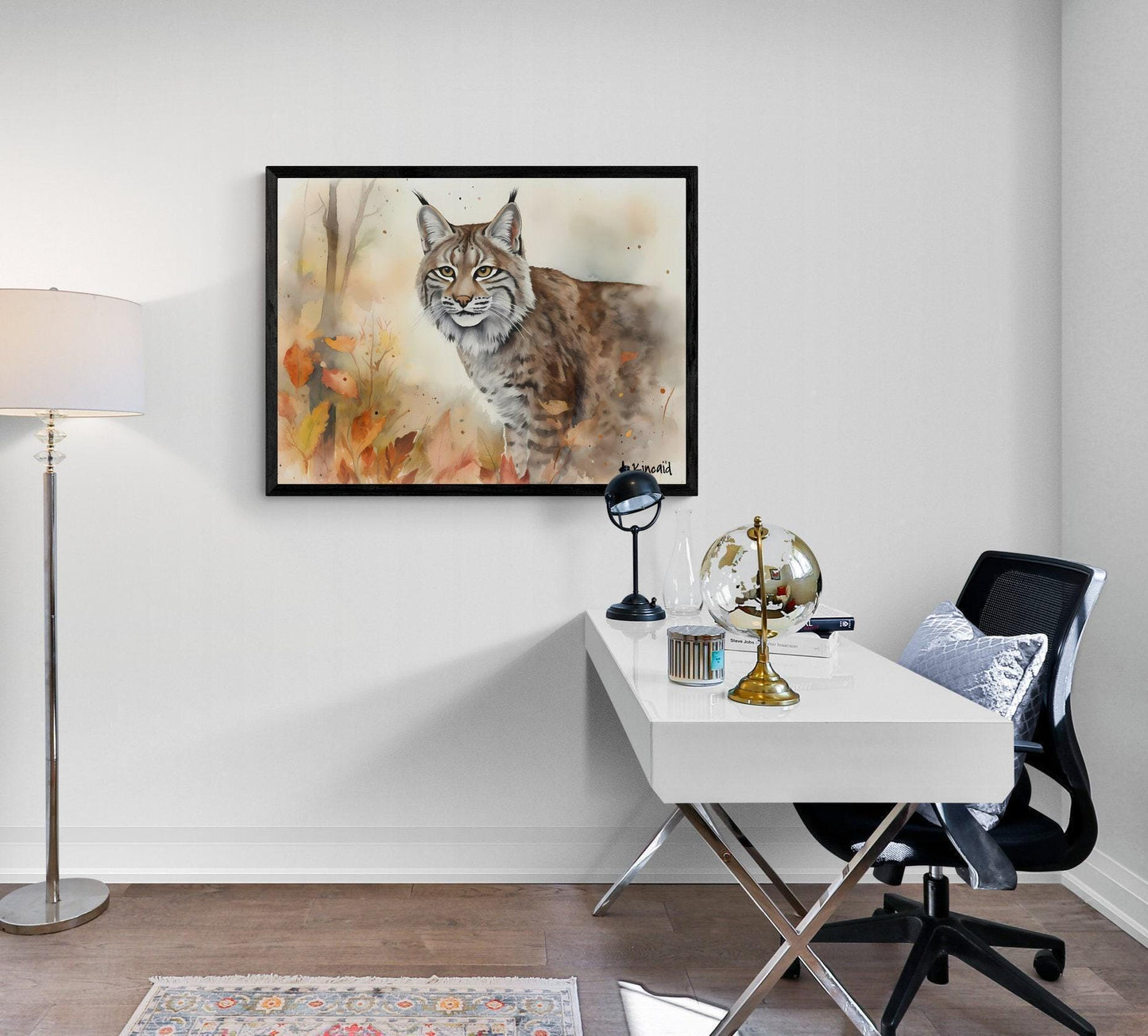 Bobcat | Canvas Print | Wildlife Art | Cabin Art | Forest Art | Archer Kincaid | cat watercolor paint