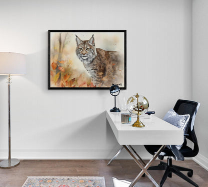 Bobcat | Canvas Print | Wildlife Art | Cabin Art | Forest Art | Archer Kincaid | cat watercolor paint
