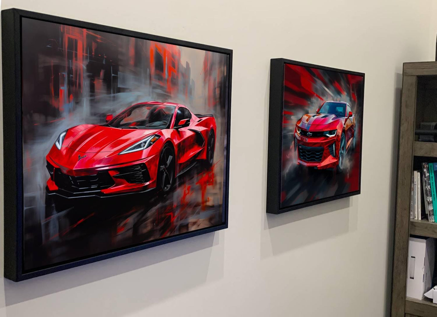 2025 C8 Chevrolet Corvette Canvas Print | Red Sports Car Auto Wall Art Decor | New Sports Car | Car Lovers Poster Gift | C8 Vette Chevy