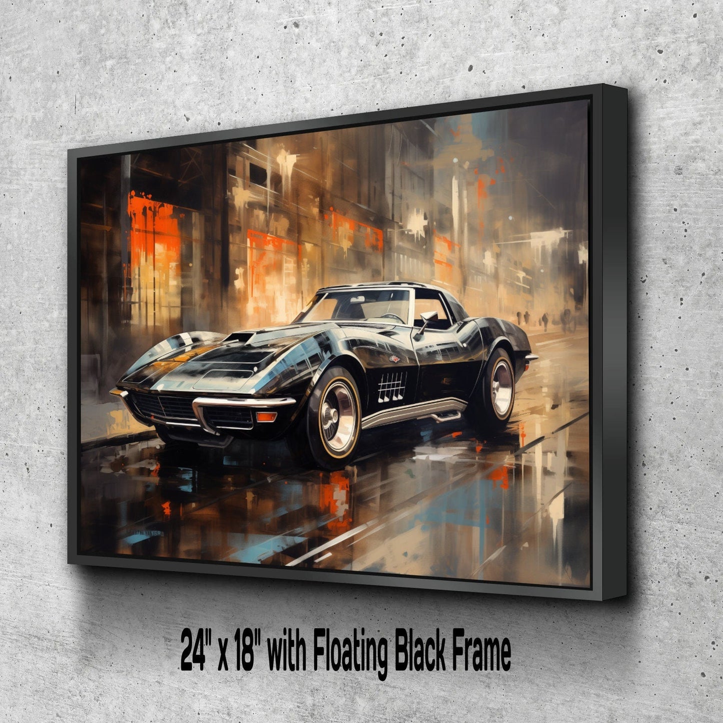 1968 Chevrolet Corvette Canvas Print | Vintage Auto Wall Art Decor | Retro Sports Car | Car Lovers Poster Gift | C3 Vette Chevy