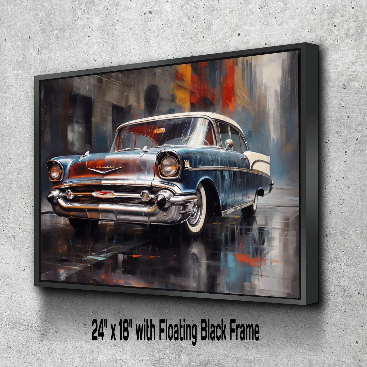 1957 Chevrolet Bel-Air Canvas Print | Vintage Classic Car Wall Art | Retro Automotive Decor | Collector's Edition | Chevy Car Poster