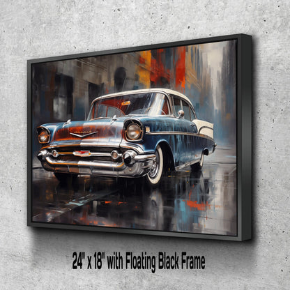 1957 Chevrolet Bel-Air Canvas Print | Vintage Classic Car Wall Art | Retro Automotive Decor | Collector's Edition | Chevy Car Poster