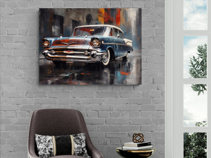 1957 Chevrolet Bel-Air Canvas Print | Vintage Classic Car Wall Art | Retro Automotive Decor | Collector's Edition | Chevy Car Poster